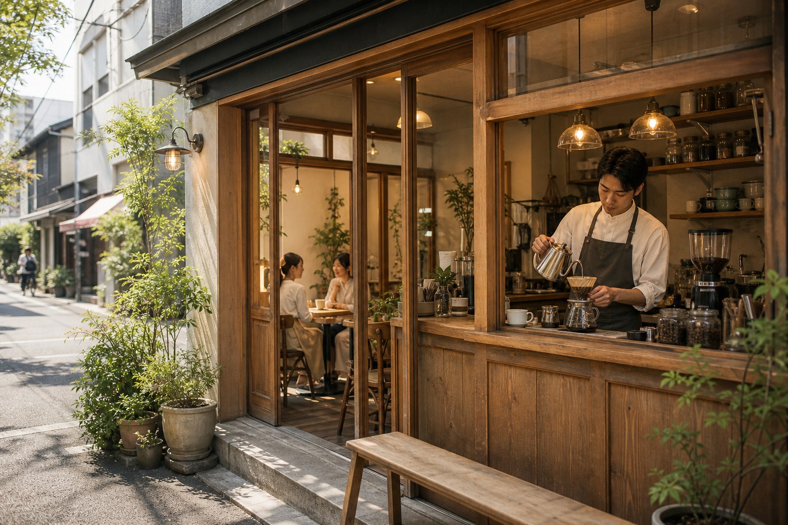 カフェ 木とデモ