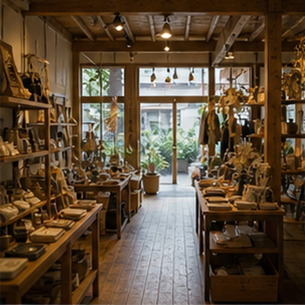 店内のヴィンテージ家具